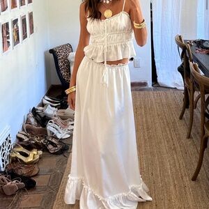 12th Tribe Dahlia White Satin Set